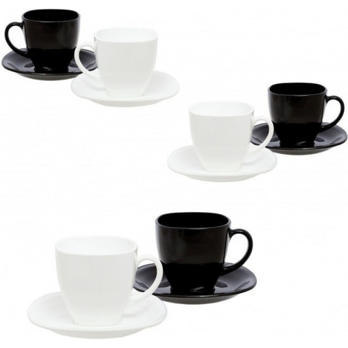 Чайный набор LUMINARC КАРИН 220 мл черно-белый D2371
