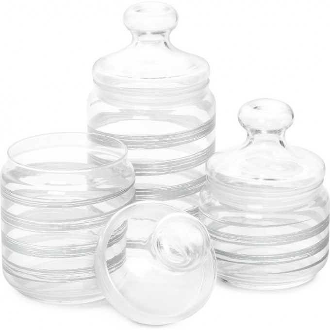 Набор банок для продуктов LUMINARC BRUSH MANIA GRANITE 3 пр (0.5 л, 0.75 л, 1 л) Q6026