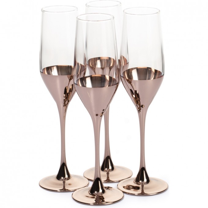 Набор бокалов для шампанского LUMINARC СЕЛЕСТ ЭЛЕКТРИЧЕСКАЯ МЕДЬ 160 мл, 4 шт O0082