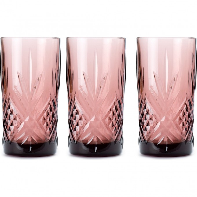 Набор стаканов высоких LUMINARC ЗАЛЬЦБУРГ розовый 380 мл, 3 шт Q2887