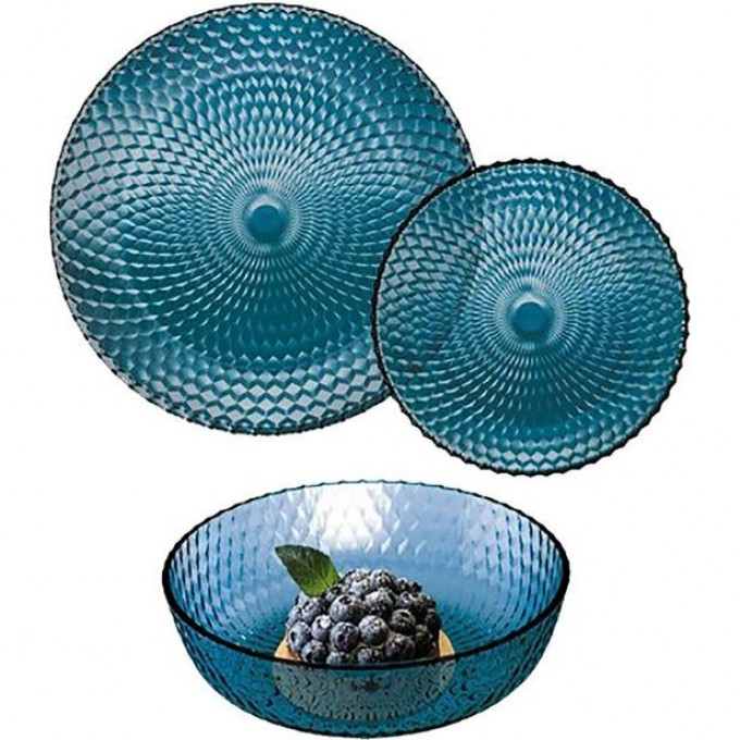 Набор столовый LUMINARC ИДИЛЛИЯ ЛОНДОН ТОПАЗ 16 предметов со стаканами РОМБ ТОПАЗ 330 мл S3459