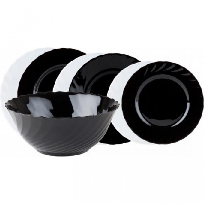 Набор столовый LUMINARC ТРИАНОН черно-белый 19 предметов G8733