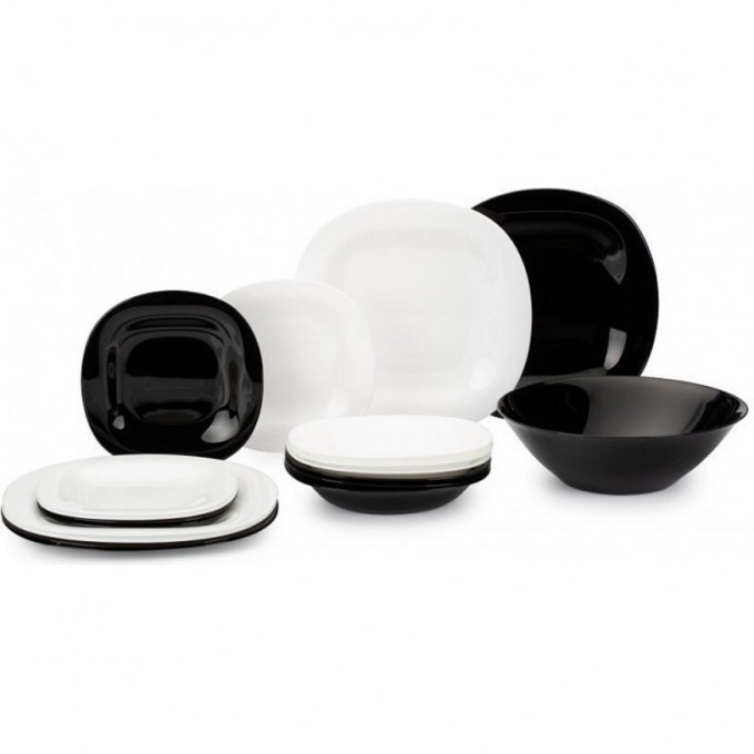 Столовый набор LUMINARC КАРИН МОДЕРН черно-белый 19 предметов N1491