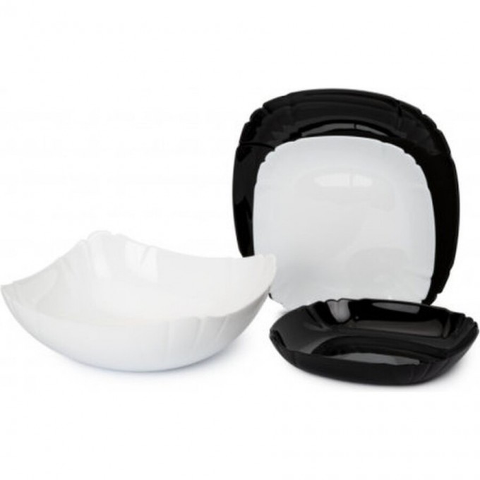 Столовый набор LUMINARC ЛОТУСИЯ БЛЭК ЭНД УАЙТ 19 предметов Q3022