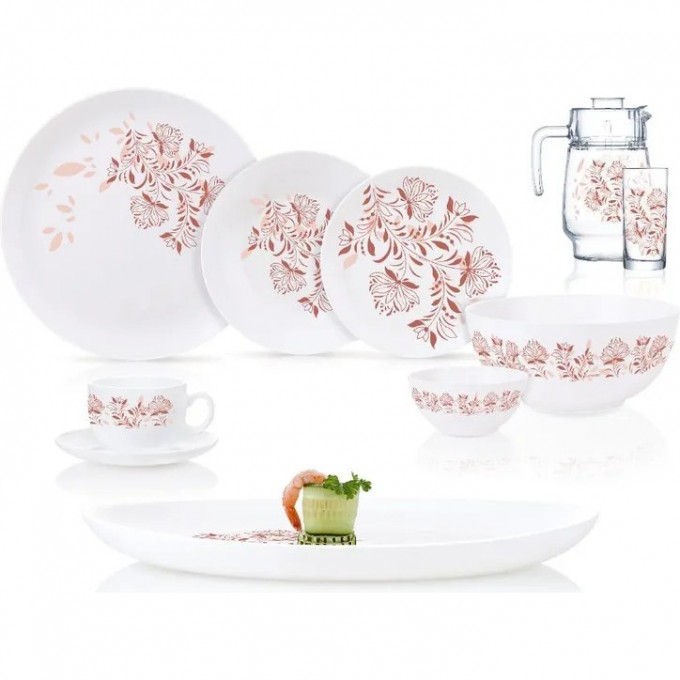 Столовый сервиз LUMINARC DIWALI FRESCURA PINK (ФРЕСКУРА ПИНК) 46 предметов Q7907