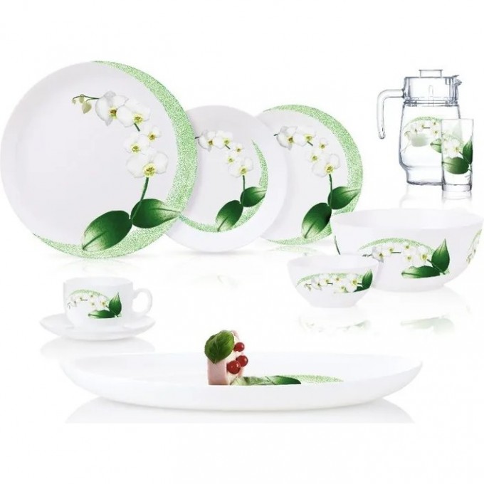 Столовый сервиз LUMINARC WHITE ORCHID (УАЙТ ОРХИД) 46 предметов P0328